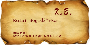 Kulai Boglárka névjegykártya
