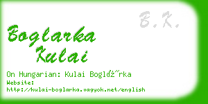 boglarka kulai business card